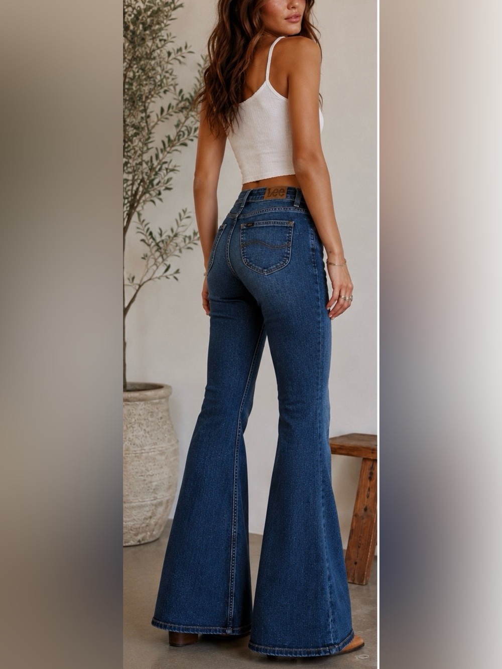 LEE High Rise Ever Fit Flare Jeans Medium Wash Y2K Boho Stretch | Size 6